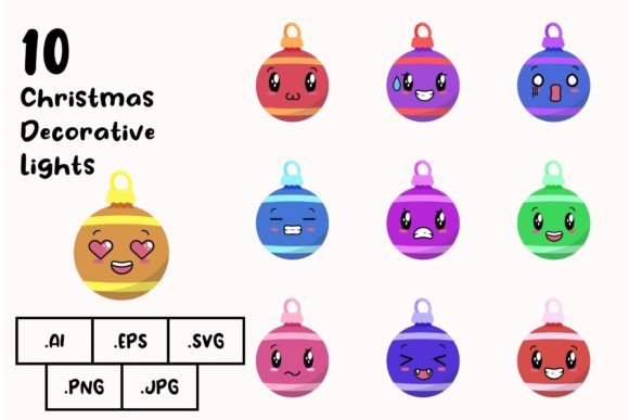 Christmas Decorative Lights: Festive Icon Graphics for Branding