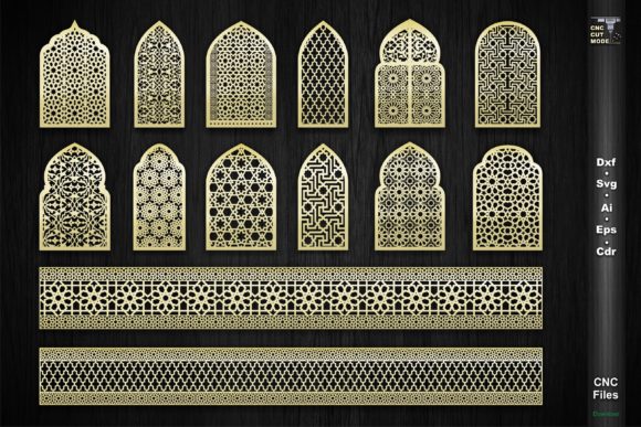 Decorative Arch Window – Arabic Pattern Graphics