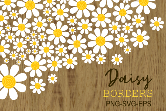 Decorative Daisy Border Vector Clipart: Graphics & Backgrounds