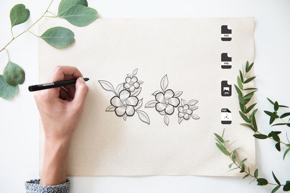 Decorative Floral Coloring Page: Graphics & Coloring Pages Amp
