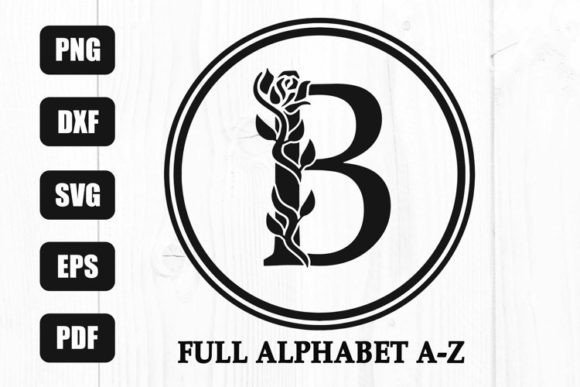 Decorative Floral Monogram Graphics for Craft Brands
