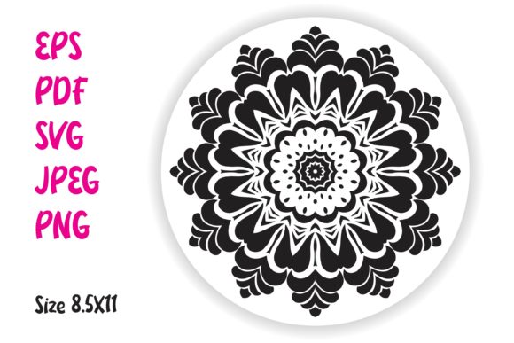 Decorative Mandala with Floral Pattern: Graphics & Coloring Pages Amp