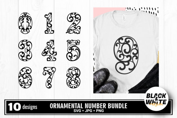 Decorative Number 0–9 Cut File SVG