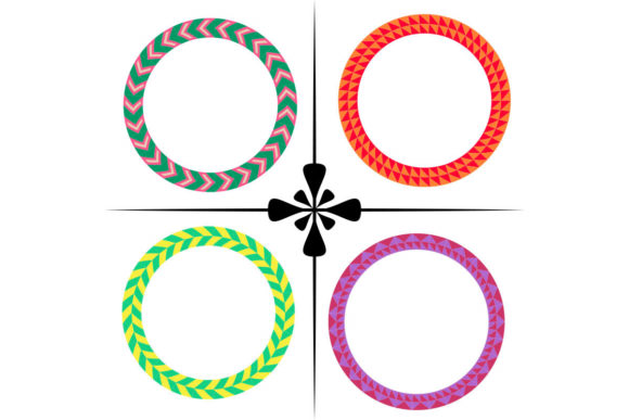 Decorative Openwork Round Frame with Gol: Graphics for Crafts Publishers