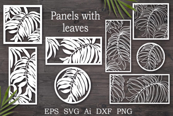 Decorative Panels with Leaves: Graphics for Crafts