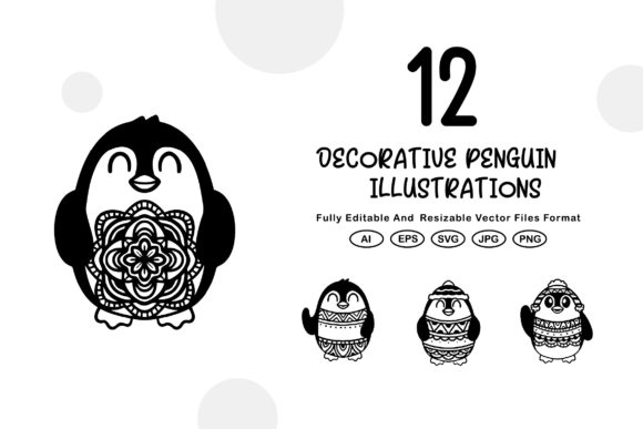 Decorative Penguin Illustrations: Graphics & Icons for Brand Charm