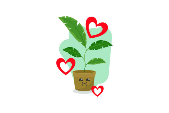 Decorative Plant Kawaii Flat Icon: Graphics & Icons for Warm Editorial Design