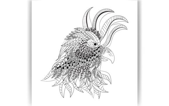 Decorative Rooster Coloring Page Graphics & Amp Review