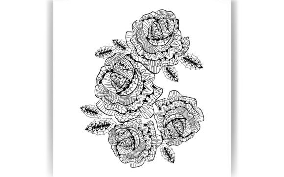 Decorative Roses Coloring Page: Graphics & Coloring Pages Amp