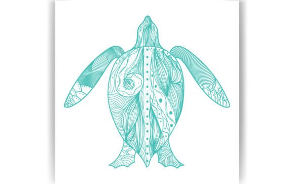 Decorative Tortoise Coloring Page Book: Graphics for Crafts Brands