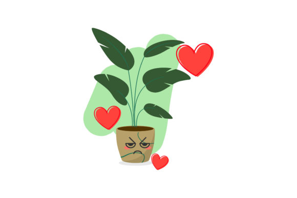 Kawaii Angry Decorative Plants Graphics & Icons