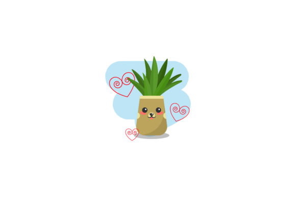 Kawaii Decorative Plant: Playful Icons for Local Branding