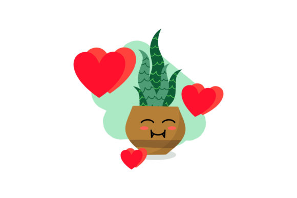 Kawaii Decorative Plants Cute Expression Graphics & Icons
