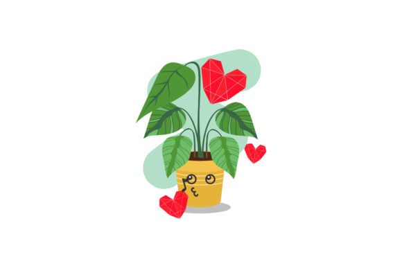 Kawaii Expression Decorative Plant Graphics & Icons