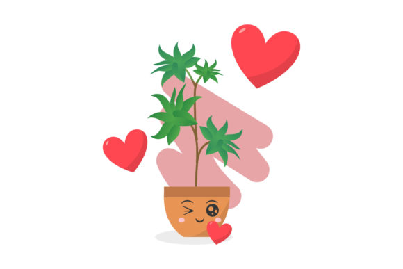 Kawaii Flat Icon Decorative Plant: Graphics & Icons for Editorial Charm